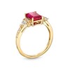 Thumbnail Image 3 of Emerald-Cut Lab-Created Ruby and White Lab-Created Sapphire Pendant and Ring Set in Sterling Silver with 14K Gold Plate