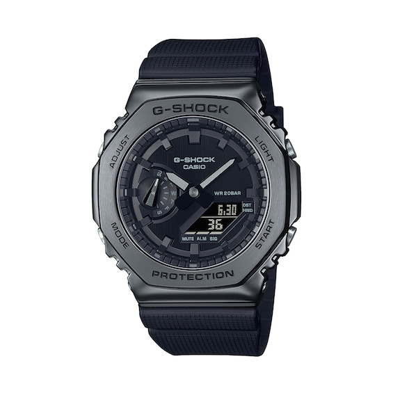 Men's Casio G-Shock Classic Black Resin Strap Watch with Black Dial (Model: GM2100BB-1A)