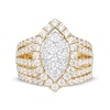 Thumbnail Image 1 of 2-3/4 CT. T.W. Marquise-Shaped Multi-Diamond Frame Multi-Row Split Shank Bridal Set in 10K Gold
