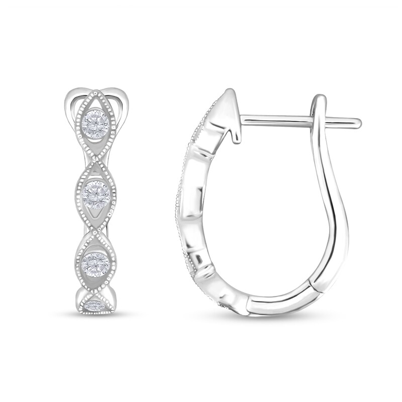 Twisted diamond hoop earrings Clearance