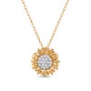 Thumbnail Image 0 of 1/5 CT. T.W. Multi-Diamond Sunflower Pendant in 10K Two-Tone Gold