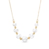 Thumbnail Image 1 of 5.0-8.5mm Akoya Cultured Pearl and Brilliance Bead Spacer Necklace in 14K Gold