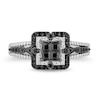 Thumbnail Image 3 of Enchanted Disney Villains Maleficent 1 CT. T.W. Black and White Quad Diamond Frame Engagement Ring in 14K White Gold