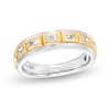 Thumbnail Image 1 of Men's Vera Wang Love Collection 1/2 CT. T.W. Baguette Diamond Station Wedding Band in 14K Two-Tone Gold