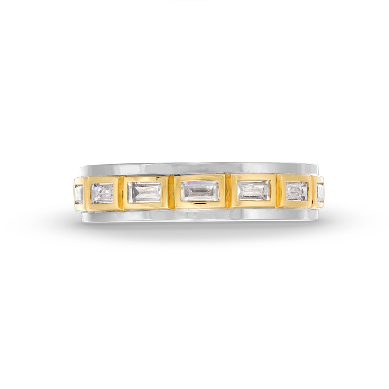 Main Image 4 of Men's Vera Wang Love Collection 1/2 CT. T.W. Baguette Diamond Station Wedding Band in 14K Two-Tone Gold