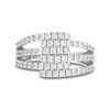 Thumbnail Image 4 of 1 CT. T.W. Diamond Multi-Row Overlap Ring in 10K White Gold