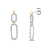 Thumbnail Image 0 of 1/3 CT. T.W. Diamond Oval Link Double Drop Earrings in Sterling Silver and 14K Gold Plate