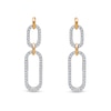 Thumbnail Image 2 of 1/3 CT. T.W. Diamond Oval Link Double Drop Earrings in Sterling Silver and 14K Gold Plate
