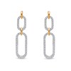 Thumbnail Image 2 of 1/3 CT. T.W. Diamond Oval Link Double Drop Earrings in Sterling Silver and 14K Gold Plate