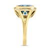 Thumbnail Image 1 of EFFY™ Collection 10.0mm Octagonal London Blue Topaz and 1/5 CT. T.W. Diamond Art Deco Ring in 14K Gold