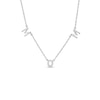 Thumbnail Image 1 of 1/20 CT. T.W. Diamond "MOM" Letter Station Necklace in Sterling Silver