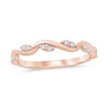 1/8 CT. T.W. Marquise Multi-Diamond Slanted Wavy Stackable Band In 10K Rose Gold