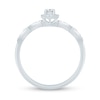 Thumbnail Image 3 of 1/4 CT. T.W. Diamond Frame Art Deco-Inspired Vintage-Style Promise Ring in 10K White Gold