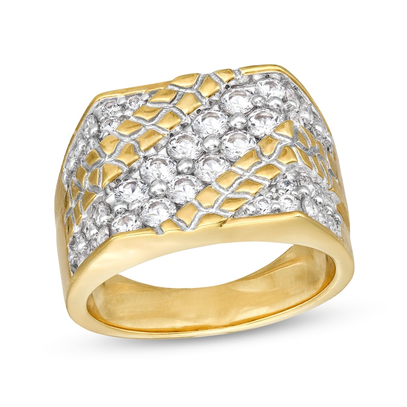 Main Image 1 of 2 CT. T.W. Diamond Squared Nugget Ring in 10K Gold