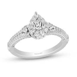 Collector's Edition Enchanted Disney 100th Anniversary 3/4 CT. T.W. Pear Diamond Engagement Ring in 14K White Gold
