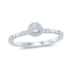 Thumbnail Image 1 of 1/4 CT. T.W. Diamond Frame and Bead Trio Station Promise Ring in 10K White Gold