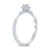 Thumbnail Image 2 of 1/4 CT. T.W. Diamond Frame and Bead Trio Station Promise Ring in 10K White Gold