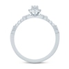 Thumbnail Image 3 of 1/4 CT. T.W. Diamond Frame and Bead Trio Station Promise Ring in 10K White Gold