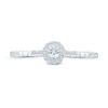 Thumbnail Image 4 of 1/4 CT. T.W. Diamond Frame and Bead Trio Station Promise Ring in 10K White Gold