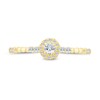 Thumbnail Image 4 of 1/4 CT. T.W. Diamond Frame and Bead Trio Station Promise Ring in 10K Gold