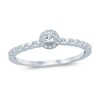 Thumbnail Image 1 of 1/4 CT. T.W. Diamond Frame Cascading Shank Promise Ring in 10K White Gold