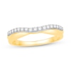 1/5 CT. T.W. Diamond Ribbon Overlay Double Row Contour Anniversary Band In 14K Gold