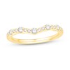 1/3 CT. T.W. Diamond Station Contour Anniversary Band In 14K Gold