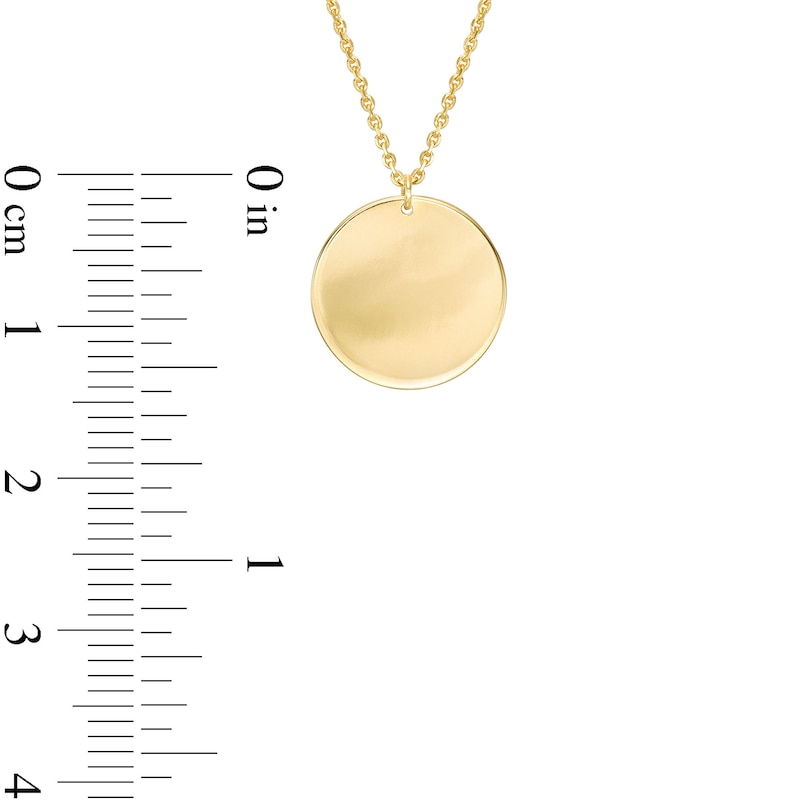 Main Image 4 of Polished Disc Pendant in 10K Gold