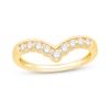 Thumbnail Image 1 of 1/3 CT. T.W. Diamond Scallop Vintage-Style Chevron Anniversary Band in 14K Gold