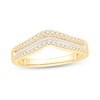 Thumbnail Image 1 of 1/3 CT. T.W. Baguette and Round Diamond Triple Row Contour Anniversary Band in 14K Gold