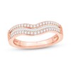 1/3 CT. T.W. Baguette And Round Diamond Triple Row Contour Anniversary Band In 14K Rose Gold