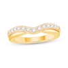 3/8 CT. T.W. Diamond Ribbon Overlay Double Row Contour Anniversary Band In 14K Gold