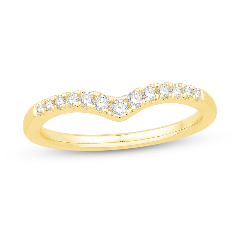 Main Image 1 of 1/5 CT. T.W. Diamond Chevron Anniversary Band in 10K Gold