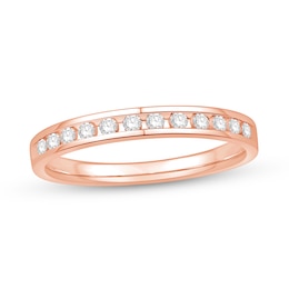 1/5 CT. T.W. Diamond Channel Anniversary Band in 10K Rose Gold