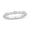 1/20 CT. T.W. Diamond Bezel-Set Marquise And Round Frame Alternating Anniversary Band In 10K White Gold