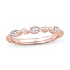 Thumbnail Image 1 of 1/20 CT. T.W. Diamond Bezel-Set Marquise and Round Frame Alternating Anniversary Band in 10K Rose Gold
