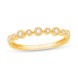 1/10 CT. T.W. Diamond Bezel-Set Bubble Stackable Anniversary Band in 10K Gold