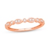 1/10 CT. T.W. Diamond Marquise And Round Frame Alternating Anniversary Band In 10K Rose Gold