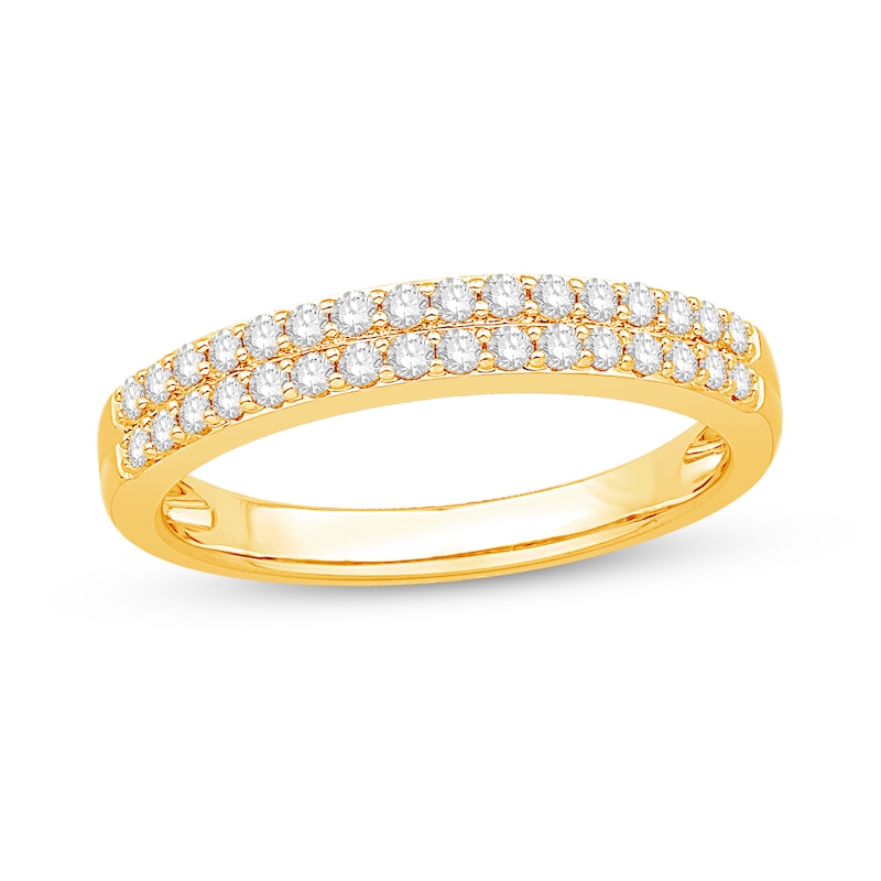 Main Image 1 of 1/3 CT. T.W. Diamond Double Row Anniversary Band in 14K Gold