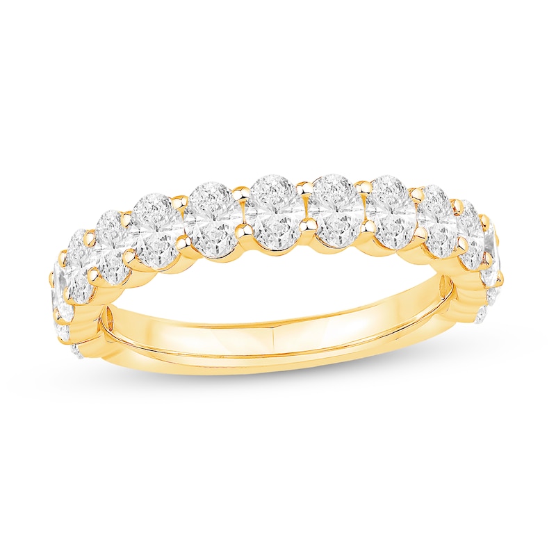 Main Image 1 of 1-1/4 CT. T.W. Certified Oval Diamond Anniversary Band in 14K Gold (I/SI2)