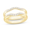 Thumbnail Image 1 of 1/5 CT. T.W. Diamond Ribbon Overlay Double Row Contour Solitaire Enhancer in 14K Gold