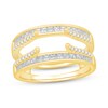 1 CT. T.W. Princess-Cut And Round Diamond Double Row Cathedral Solitaire Enhancer In 14K Gold