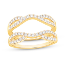 3/4 CT. T.W. Diamond Crossover Loop Contour Solitaire Enhancer in 14K Gold