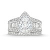 3-3/4 CT. T.W. Certified Pear-Shaped Lab-Created Diamond Frame Bridal Set In 14K White Gold (F/VS2)