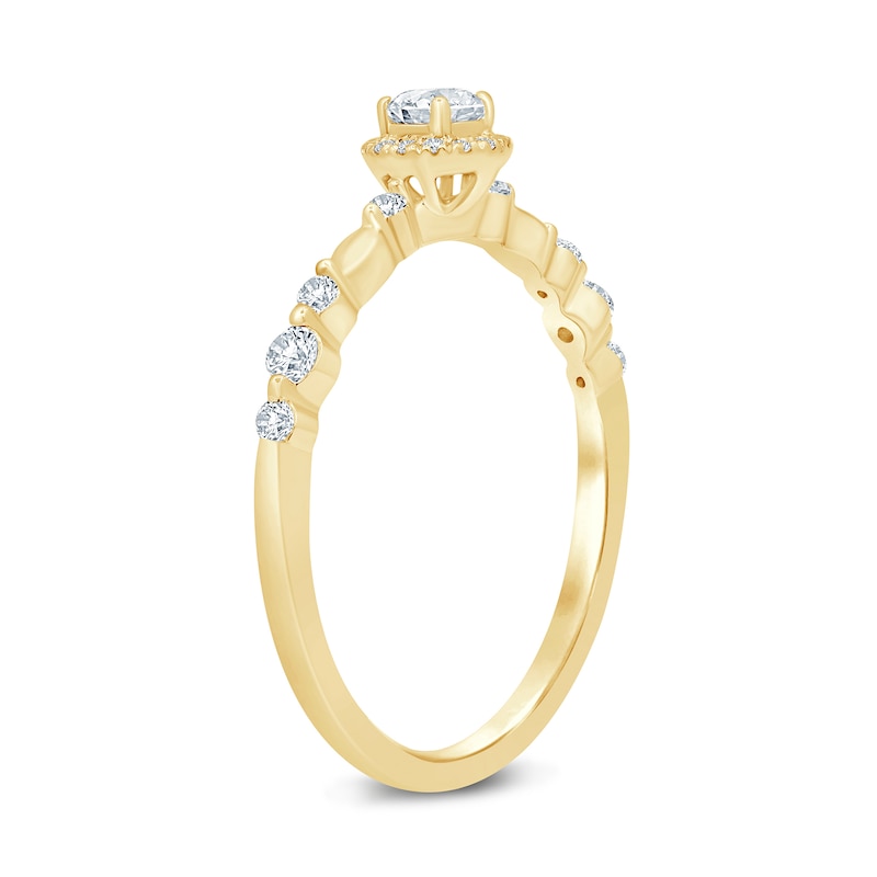 1/3 CT. T.W. Diamond Frame Station Engagement Ring in 10K Gold (I/I3)