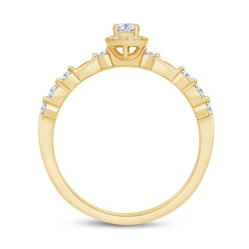1/3 CT. T.W. Diamond Frame Station Engagement Ring in 10K Gold (I/I3)