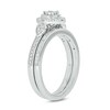 Thumbnail Image 3 of 1/5 CT. T.W. Multi-Diamond Frame Pear-Sides Bridal Set in Sterling Silver