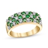 Thumbnail Image 1 of Emerald and 1/3 CT. T.W. Diamond Checkered Ring in 14K Gold