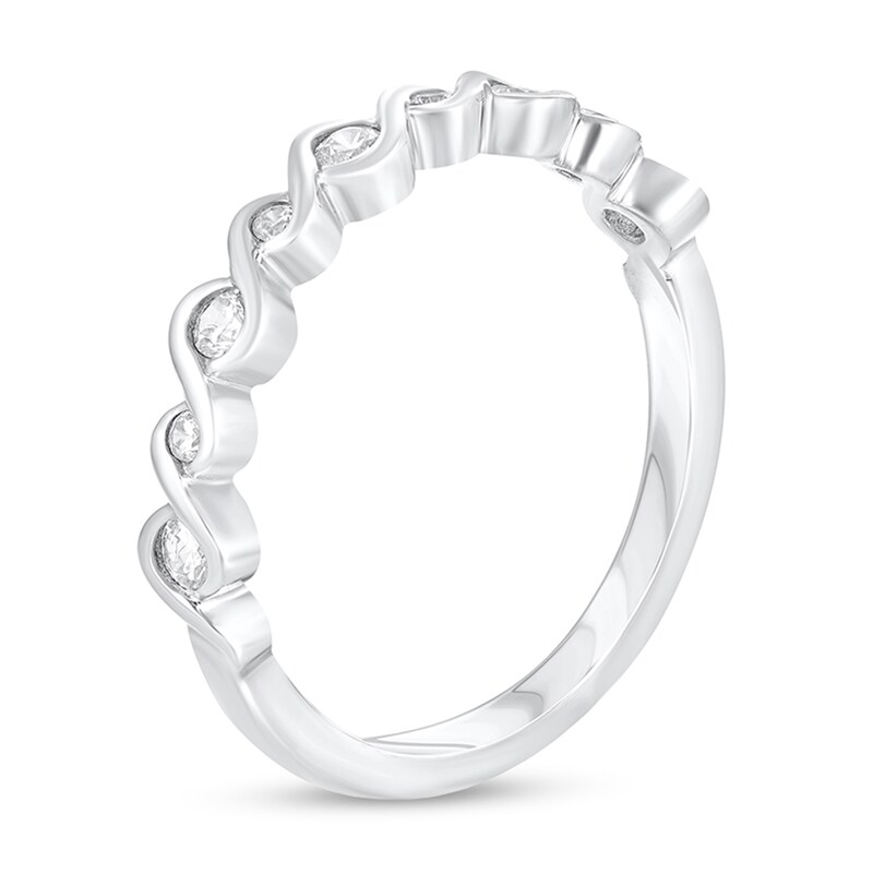 Main Image 2 of 1/4 CT. T.W. Diamond Cascading Bubbles Ring in 10K White Gold