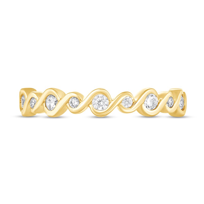 Main Image 3 of 1/4 CT. T.W. Diamond Cascading Bubbles Ring in 10K Gold